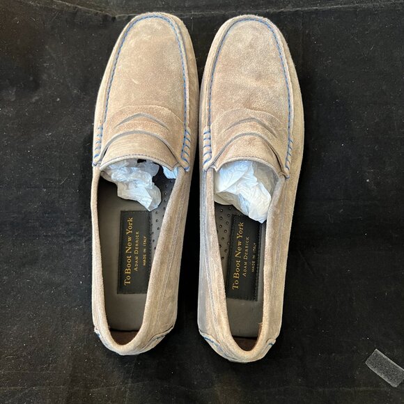 To Boot New York Gray Suede With Blue Stitching Driver NWOB Mens main image 6